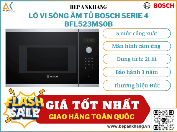 Lò Vi Sóng Bosch BFL523MS0B - Serie 4 - Nhập China - Thương hiệu Germany